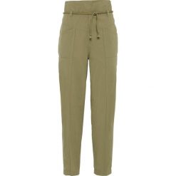 Spodnie bojówki bonprix oliwkowy khaki. Zielone spodnie damskie bonprix, bez wzorów. Za 119,99 zł.