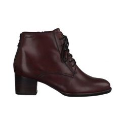 Tamaris Botki burgundowy female czerwony 39. Czerwone botki damskie Tamaris, ze skóry, eleganckie, bez obcasa, na obcasie, na sznurówki. Za 379,00 zł.
