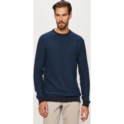 Selected - Sweter. Niebieskie swetry męskie Selected, s, bez wzorów, z bawełny, z okrągłym kołnierzem, bez kaptura. Za 219,90 zł.