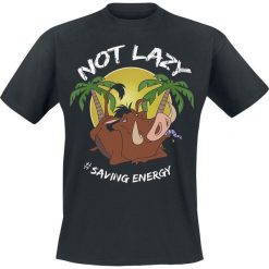 The Lion King Pumbaa - Not Lazy T-Shirt czarny. Czarne koszulki męskie marki The Lion King, l, z nadrukiem, z okrągłym kołnierzem. Za 74,90 zł.