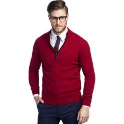 Sweter TADDEO SWTR000241. Czerwone swetry męskie Giacomo Conti, na zimę, m, bez wzorów, z wełny, eleganckie, z golfem, bez kaptura. Za 299,00 zł.