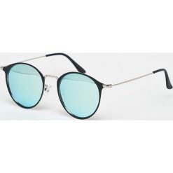 Answear - Okulary. Czarne okulary przeciwsłoneczne damskie ANSWEAR, okrągłe. Za 69,90 zł.
