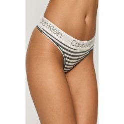 Calvin Klein Underwear - Stringi. Szare majtki damskie Calvin Klein Underwear, s, z nadrukiem, z elastanu. Za 69,90 zł.