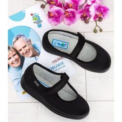 Dr Orto 462D002 Befado Ortopedyczne Zdrowotne. Półbuty damskie DR ORTO, bez wzorów, z tkaniny, na wysokim obcasie, bez zapięcia. Za 80,00 zł.