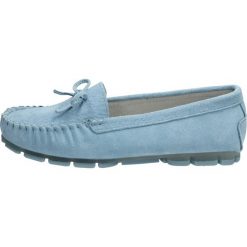 Skórzane mokasyny damskie FILIPPO DP1204 BLUE. Niebieskie mokasyny damskie FILIPPO, klasyczne, na obcasie. W wyprzedaży za 119,00 zł.
