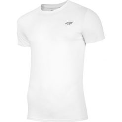 T-shirt męski TSM310 - biały. Białe t-shirty męskie 4f, m, bez wzorów, z bawełny, bez kołnierzyka. Za 39,99 zł.