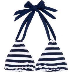 Biustonosz bikini "Ambrosia" w kolorze biało-granatowym. Białe biustonosze bardotka Dorina, w paski. W wyprzedaży za 34,95 zł.