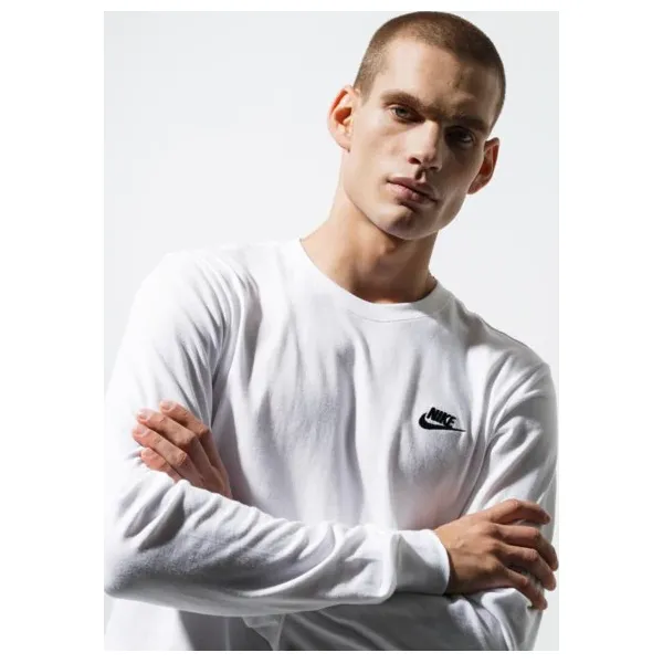 Nike Koszulka Ls M Nsw Club Tee - Ls , biały, rozmiar L. Białe koszulki męskie Nike, m, bez wzorów, z bawełny, klasyczne, z klasycznym kołnierzykiem, bez rękawów. W wyprzedaży za 79,99 zł.