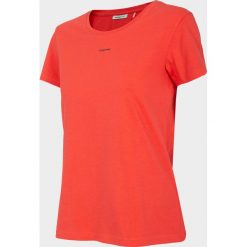 T-shirt damski TSD629 - czerwony - Outhorn. Czerwone koszulki damskie Outhorn, z nadrukiem, bez kołnierzyka, bez rękawów. Za 34,99 zł.
