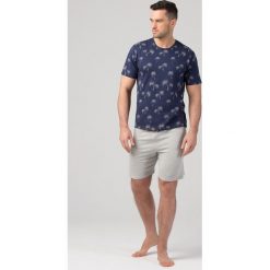 Piżamy męskie: Męska piżama RÖSSLI Palm Trees Navy