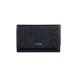 Portfele Roxy Juno - Cartera de dos secciones para Mujer. Czarne portfele damskie Roxy. Za 124,18 zł.