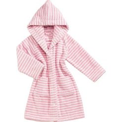 Szlafrok "Baby Stripe" w kolorze jasnoróżowo-białym. Różowe szlafroki dziewczęce Vossen, w paski, z bawełny, bez kaptura. W wyprzedaży za 109,95 zł.
