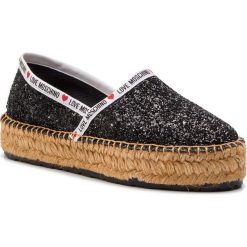 Espadryle LOVE MOSCHINO - JA10193G07JI0000 Nero. Czarne espadryle damskie Love Moschino, bez wzorów, ze skóry ekologicznej, bez obcasa. W wyprzedaży za 319,00 zł.
