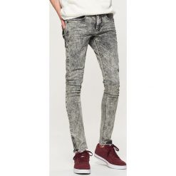 Jeansy męskie: Jeansy skinny regular - Szary