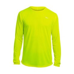Longsleeve do biegania męski SAUCONY HYDRALITE / SA81175-VCTR. Żółte koszulki męskie termoaktywne Saucony, m, bez wzorów, bez kołnierzyka, bez rękawów, do biegania. Za 103,00 zł.