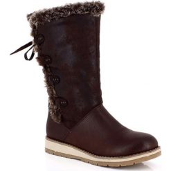 Kozaki "Maeva" w kolorze brązowym. Brązowe buty zimowe damskie Kimberfeel. W wyprzedaży za 346,95 zł.