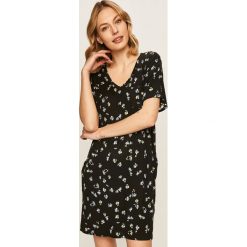 Dkny - Koszula nocna. Czarne piżamy damskie DKNY, s, bez wzorów, z bawełny, z krótkim rękawem, krótkie. W wyprzedaży za 179,90 zł.