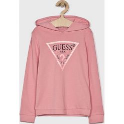 Guess Jeans - Bluza dziecięca 118-175 cm. Szare bluzy dziewczęce Guess Jeans, z nadrukiem, z elastanu, bez rękawów, z kapturem. Za 179,90 zł.
