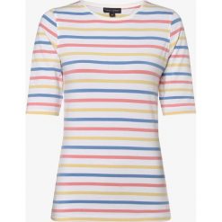 Franco Callegari - T-shirt damski, biały. Białe t-shirty damskie Franco Callegari, w paski, bez kołnierzyka. Za 89,95 zł.