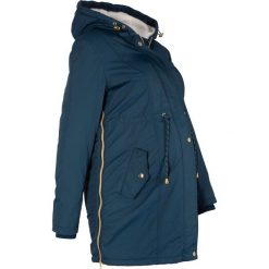 Kurtka parka ciążowa z podszewką barankiem bonprix ciemnoniebieski. Niebieskie kurtki damskie bonprix, bez wzorów, moda ciążowa. Za 169,99 zł.