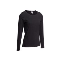 Koszulka Gym & Pilates 100 damska. Czarne bluzki sportowe damskie marki DOMYOS, xl, z elastanu. Za 19,99 zł.