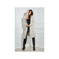 Długi sweter Ooh la la z kapturem. Brązowe swetry damskie Ooh la la, l, bez wzorów, z jeansu, eleganckie, z długim rękawem, długie, z kapturem. Za 179,00 zł.