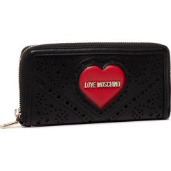 Duży Portfel Damski LOVE MOSCHINO - JC5624PP0AKC100A Nero. Czarne portfele damskie Love Moschino, bez wzorów, ze skóry ekologicznej. Za 449,00 zł.