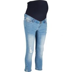 Dżinsy ciążowe 7/8 bonprix niebieski "bleached”. Niebieskie jeansy damskie bonprix, moda ciążowa. Za 124,99 zł.