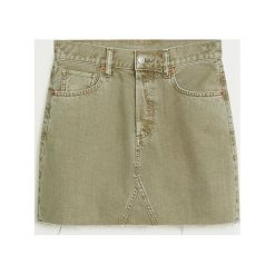 Mango - Spódnica jeansowa Monica. Żółte spódniczki damskie Mango, na co dzień, s, bez wzorów, z bawełny, casualowe, mini, proste. Za 89,90 zł.