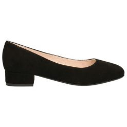 Buty ślubne damskie: Skórzane czółenka w kolorze czarnym