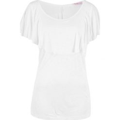 Shirt "carmen" z kolekcji Maite Kelly bonprix biały. Białe koszulki damskie bonprix, bez wzorów, z dekoltem w serek, bez rękawów. Za 59,99 zł.