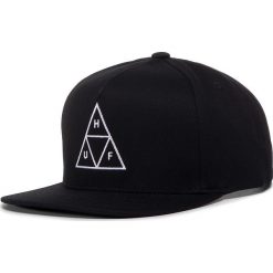 Czapka z daszkiem HUF - Essentials Tt Snapback HT00344 Black. Czarne czapki męskie HUF, bez wzorów, z bawełny. Za 169,00 zł.
