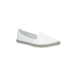 Espadryle damskie: Espadryle Casu Białe półbuty espadryle skórzane ażurowe DP081/18WH