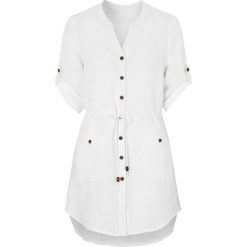 Cellbes Lniana tunika biały female biały 54/56. Białe tuniki damskie Cellbes, na co dzień, na lato, w paski, eleganckie, z dekoltem w serek, bez rękawów. Za 259,00 zł.
