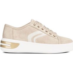 Geox - Buty. Szare buty sportowe damskie Geox, bez wzorów, ze skóry, sportowe. W wyprzedaży za 399,90 zł.