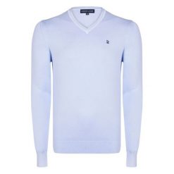 Giorgio Di Mare sweter męski XXL jasnoniebieski. Niebieskie swetry męskie Giorgio di Mare, xxl, bez wzorów, bez kołnierzyka, bez kaptura. Za 189,00 zł.