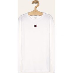Tommy Hilfiger - Longsleeve dziecięcy 128-164 cm. Białe t-shirty chłopięce TOMMY HILFIGER, bez wzorów, z bawełny, z długim rękawem. W wyprzedaży za 79,90 zł.