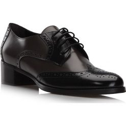 Buty damskie. Szare półbuty damskie Wittchen, bez wzorów, ze skóry, klasyczne, bez obcasa, bez zapięcia. W wyprzedaży za 299,90 zł.