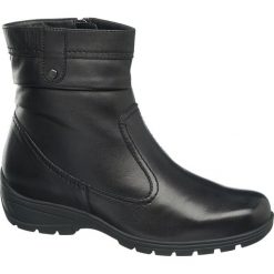 Wygodne botki damskie Medicus na 4 cm obcasie Medicus czarne. Czarne botki damskie Medicus, ze skóry, bez obcasa, na obcasie, na zamek. Za 239,90 zł.