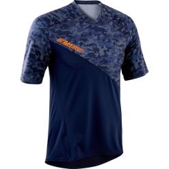 Koszulka krótki rękaw na rower MTB All Mountain. Czarne koszulki męskie ROCKRIDER, l, bez wzorów, z elastanu, rowerowe. Za 69,99 zł.