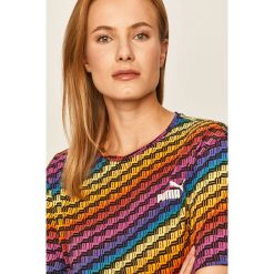 Puma - T-shirt. Bluzki damskie Puma, s, bez wzorów, z bawełny, casualowe, z okrągłym kołnierzem, z krótkim rękawem. Za 129,90 zł.