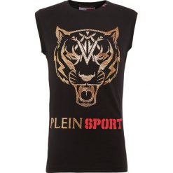 Plein Sport TIGER FACE Tshirt z nadrukiem black/gold. Czarne koszulki polo męskie Plein Sport, xl, z nadrukiem, z elastanu. W wyprzedaży za 409,50 zł.