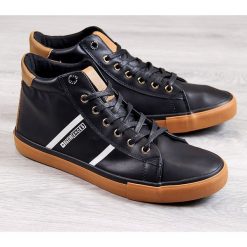 Trampki męskie czarne Big Star BB174277 - czarny. Czarne trampki męskie BIG STAR, bez wzorów, retro, bez zapięcia. Za 80,00 zł.