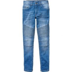 Dżinsy chłopięce ze stretchem Skinny Fit bonprix niebieski "stone”. Niebieskie spodnie chłopięce bonprix, bez wzorów, z jeansu. Za 99,99 zł.