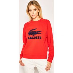 Bluza Lacoste SF5640. Czerwone bluzy damskie Lacoste, bez wzorów, z bawełny, bez rękawów, bez kaptura. W wyprzedaży za 499,00 zł.