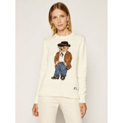 Sweter Polo Ralph Lauren Chic 211801543001. Brązowe swetry damskie Polo Ralph Lauren, s, bez wzorów, z bawełny, klasyczne, bez rękawów, bez kaptura. Za 1349,00 zł.
