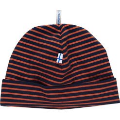 Czapka "Hitti" w kolorze granatowo-czerwonym. Czerwone czapeczki niemowlęce w paski. W wyprzedaży za 49,95 zł.