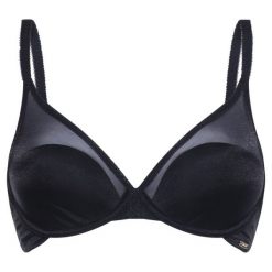 Biustonosz z fiszbiną Gossard Glossies 6270. Czarne biustonosze Gossard, bez wzorów, z elastanu. Za 249,00 zł.