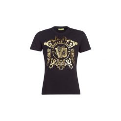 T-shirty z krótkim rękawem Versace Jeans B3GTA76C-36620. Czarne t-shirty męskie Versace Jeans, s, bez wzorów, z jeansu, bez kołnierzyka, krótkie. Za 439,00 zł.
