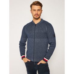 Sweter TOMMY HILFIGER Branded Baseball Zip Through MW0MW14426. Niebieskie swetry męskie TOMMY HILFIGER, xxl, bez wzorów, klasyczne, z klasycznym kołnierzykiem, bez kaptura. Za 649,00 zł.